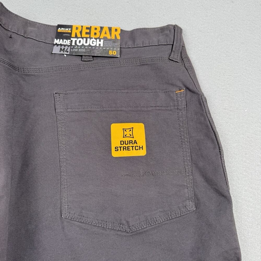 Ariat Rebar M4 Work Shorts Size 50 Gray DuraStretch Low Rise Mens Big Size - Picture 11 of 16